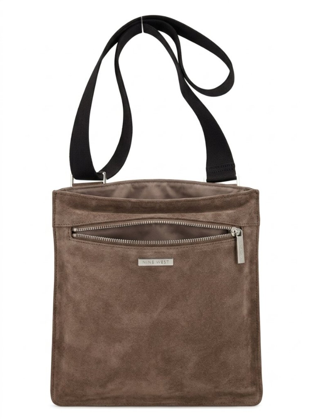 Nine West Taupe Shoulder Bag Suede Y2K glam slouchy NWT